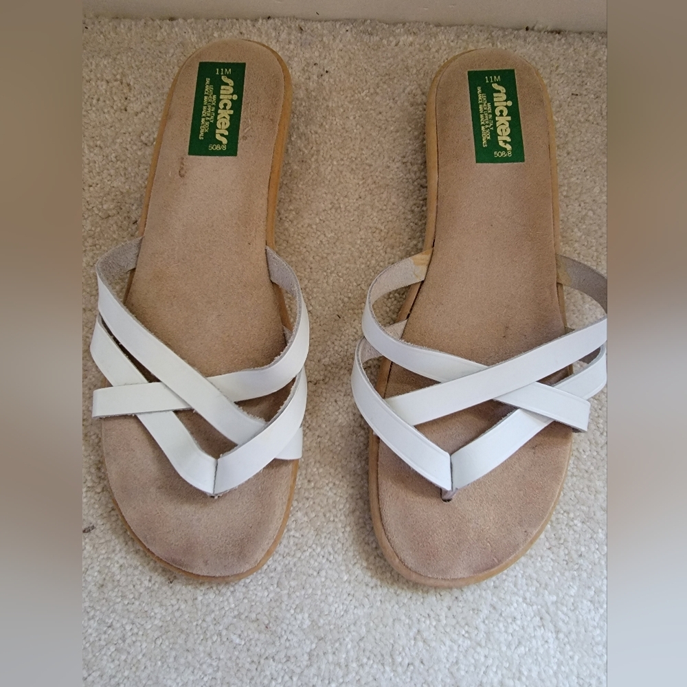 Snickers Brand White Strappy Sandals Size 11M